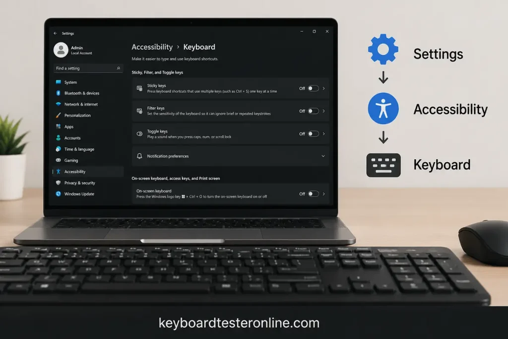 Filter Keys or Sticky Keys enabled accidentally